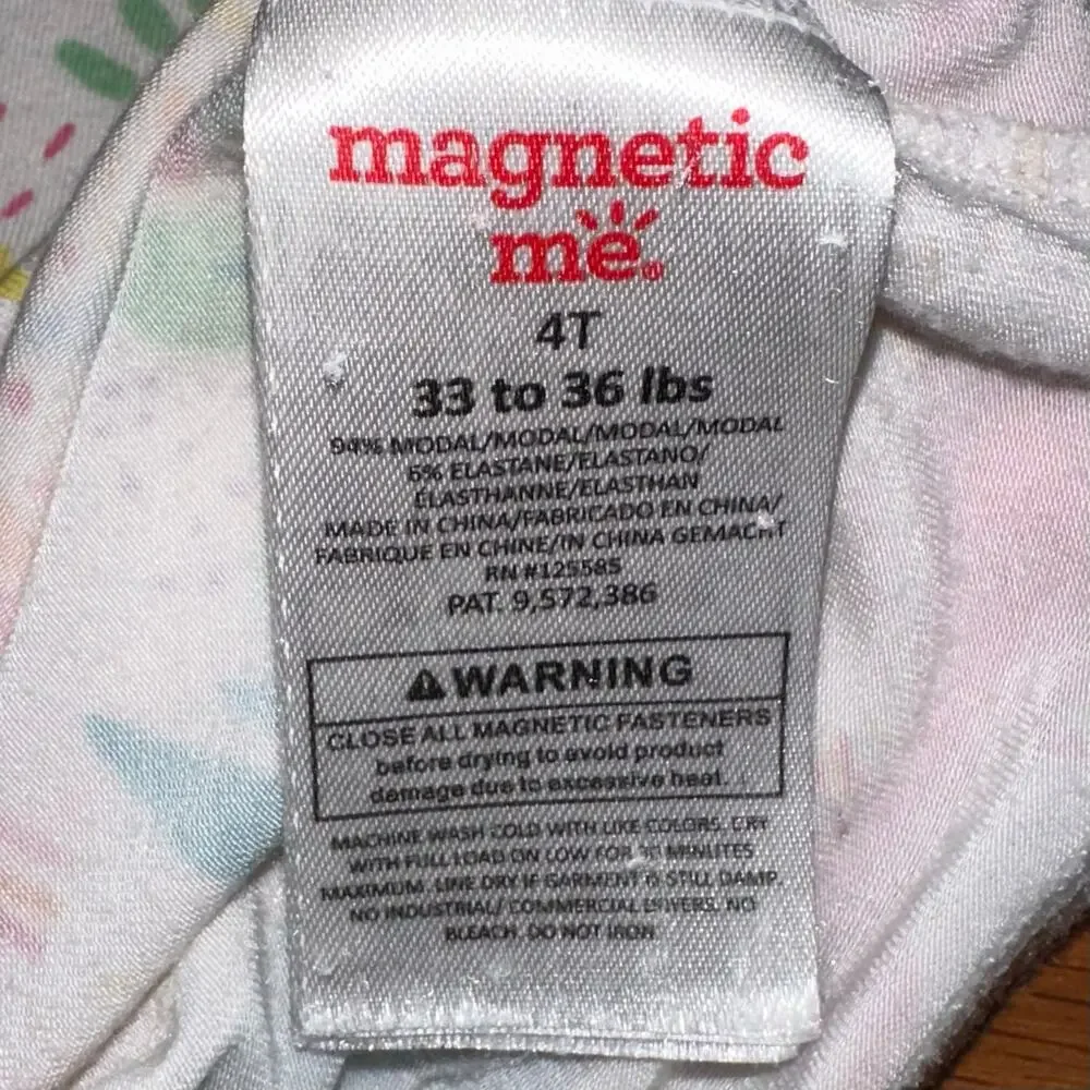 Magnetic Me Girls Sunny Day Vibes Unicorn Flower Soft Modal Pajama Shirt Size 4T